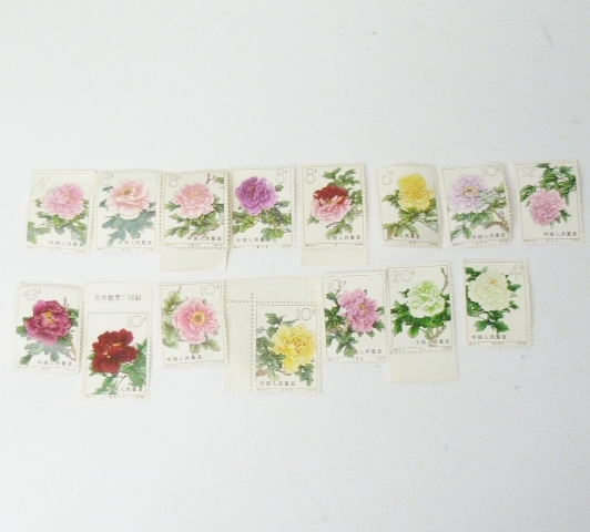 ★中国切手★特61/牡丹シリーズ/15種完/糊なし/1963年★