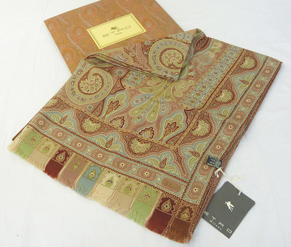 エトロ/ETRO☆ウール混シルクストール☆未使用品（Y14179） エトロ