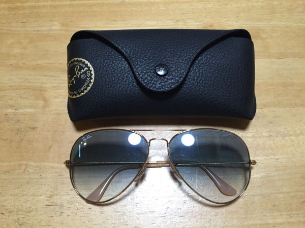 美品 RB3025 AVIATOR LARGE METAL 001/3F ブルーグラデーション