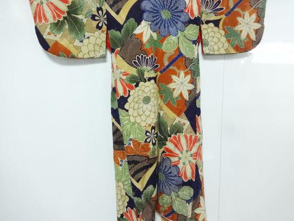 18世紀頃の小袖裂 古い着物の断片、小袖裂(こそできれ)を額装しました