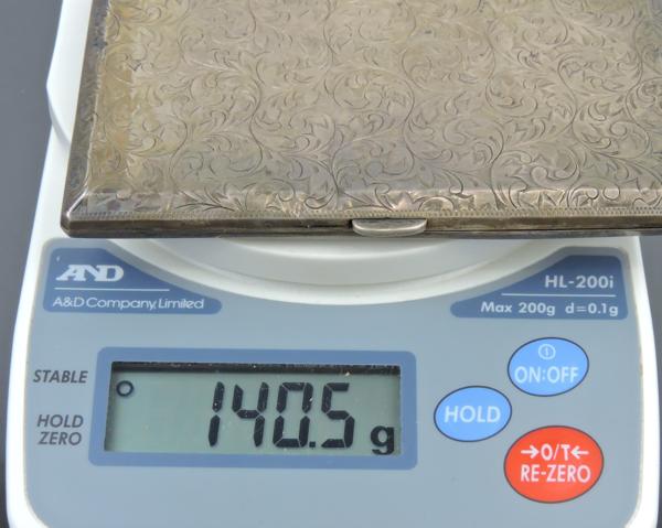 銀無垢 SILVER 950 刻印 銀製 煙草ケース アールデコ 約67.6g 銀製煙草