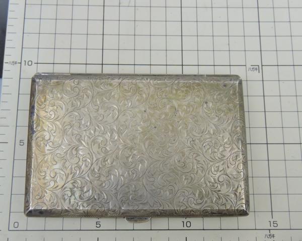 銀無垢 SILVER 950 刻印 銀製 煙草ケース アールデコ 約67.6g 銀製煙草