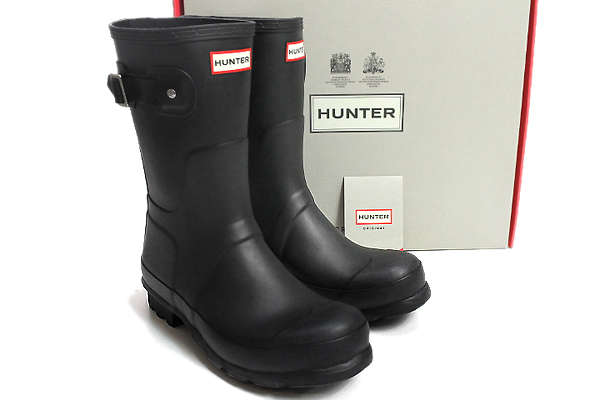 ★未使用 HUNTER◆レインブーツ MENS ORIGINAL SHORT 黒 27cm