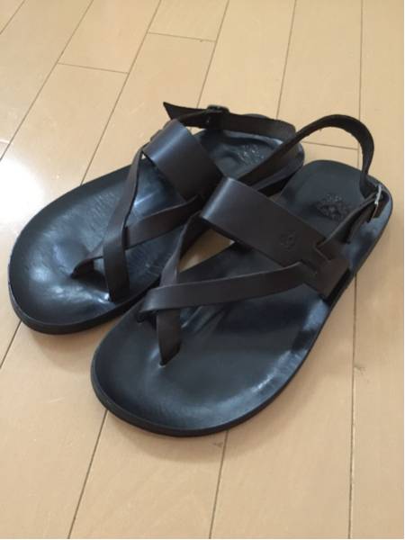 【美品】イルビゾンテ メンズ レザーサンダル 39 ブラック
