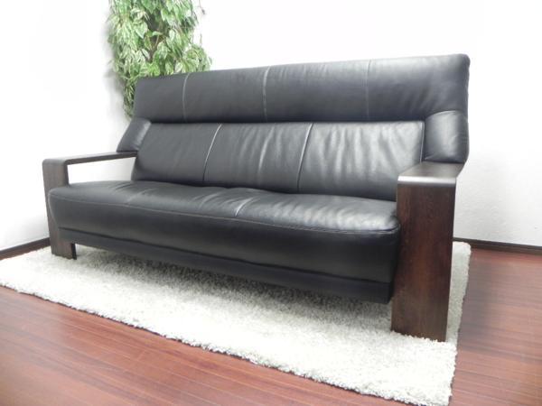 ◎展示品 karimoku/カリモク チターノ 本革 3人掛けソファ