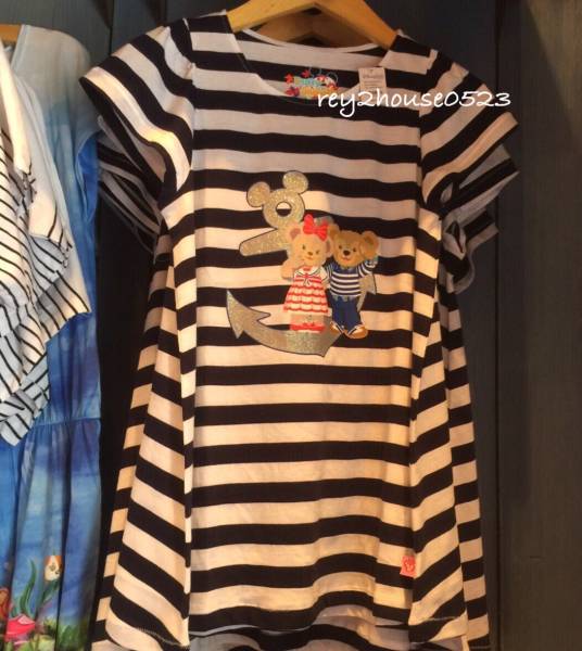 香港 ディズニー ダッフィー シェリーメイ ボーダー Tシャツ M