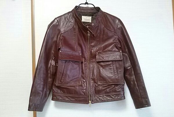 38 アナカ|アナディス ブラウン 牛革 革ジャン 美品