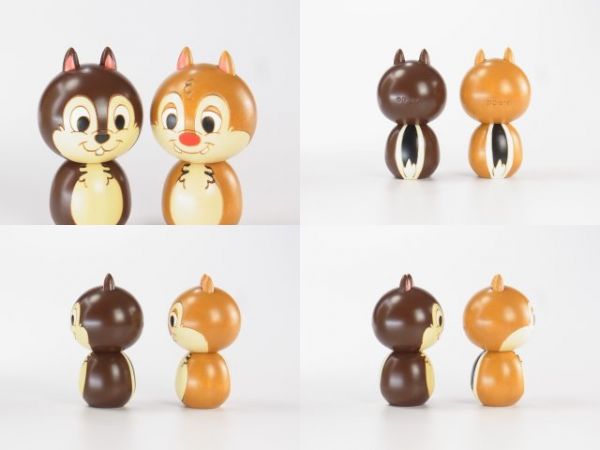 D7960*卯三郎こけし*ディズニーこけし/チップとデール/2体セット