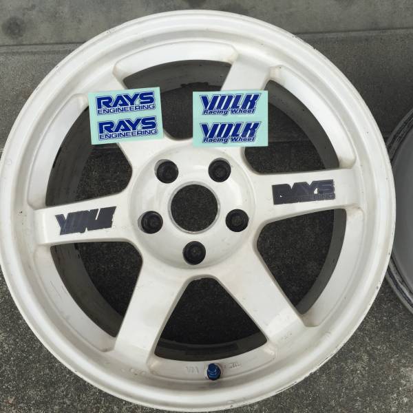 RAYS TE37 8.5J 17インチ 114.3 ＋50 白2本 ステッカー付き