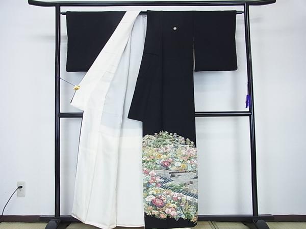 平和屋特選着物□本加賀友禅作家 佐藤潤作 極上の黒留袖f668 xvpbvx