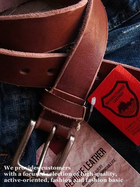 栃木レザー 本革ベルト MADE IN JAPAN 茶/ブラウン TDBT-1003