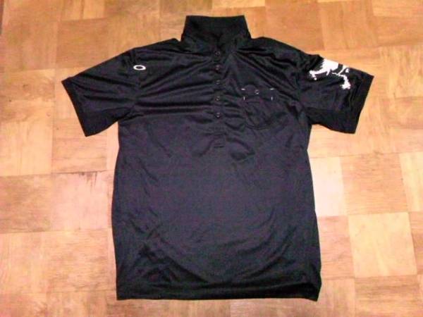 オークリー スカル 半袖 シャツ XXL 黒 ゴルフ OAKLEY