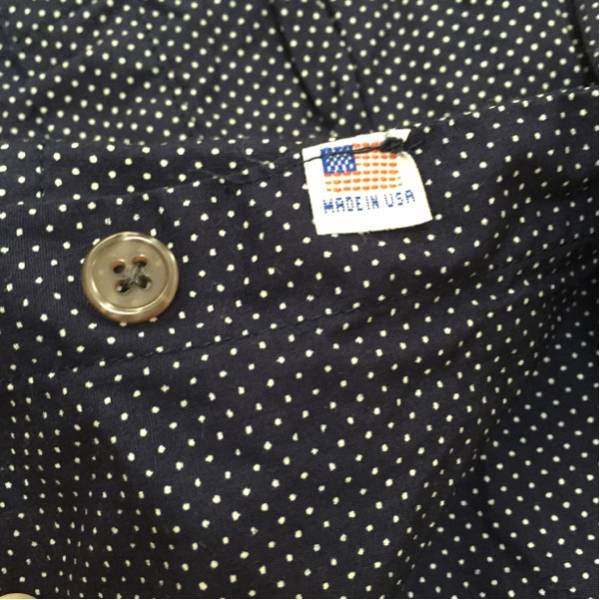 スティーブンアラン ドット柄 シャツ sizeXS 紺色