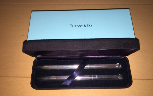 (良品)Tiffany & Co. ボールペン 、シャープペンシル2本セット TIFFANY＆COティファニーボールペン シャープペンシル2本セット 名