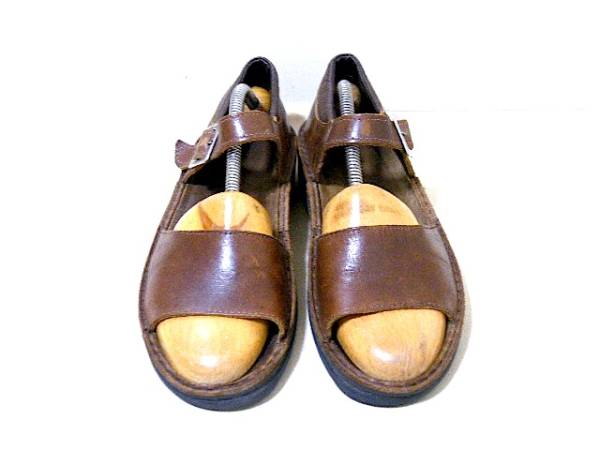 ◆ナオト/NAOT◆アンクルストラップ/茶色レザーサンダル 37