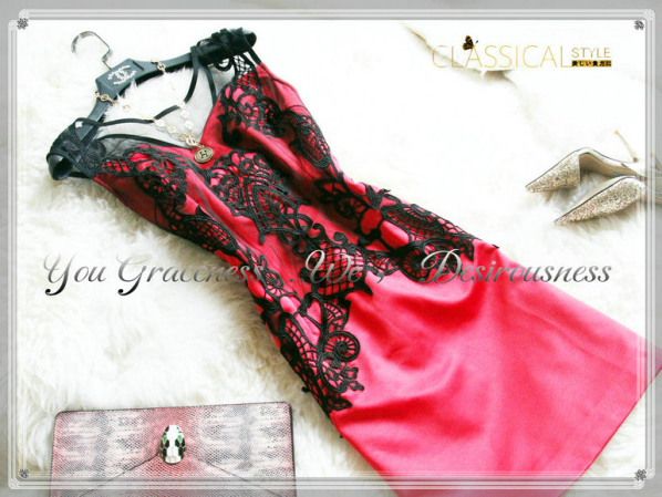 15号華やかなフラワー刺繍 AラインワンピースKL246-xxl