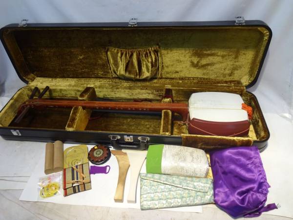 糸巻き長唄三味線　中棹三味線　練習用　ソフトケース付き