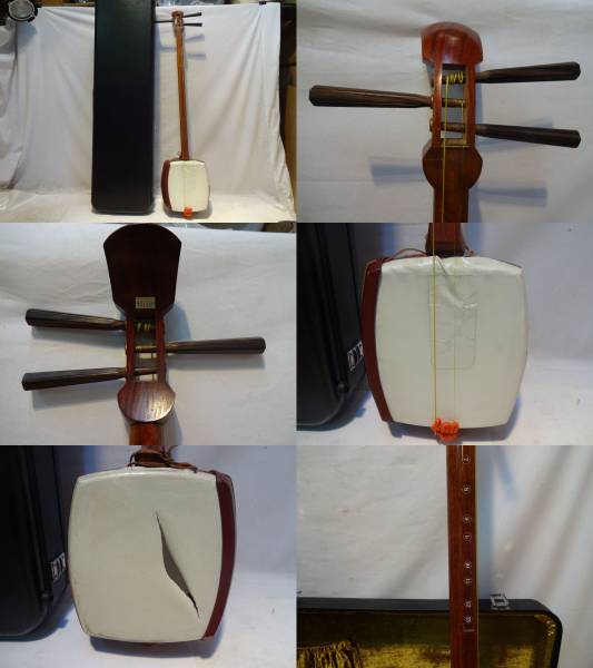 糸巻き長唄三味線　中棹三味線　練習用　ソフトケース付き