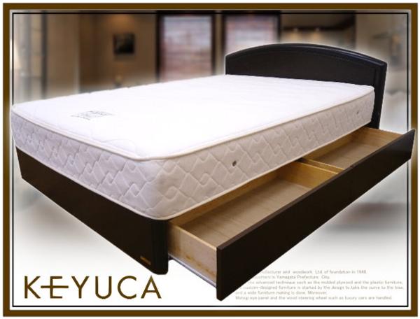 IY538美品 KEYUCAxフランスベッド◇ポケットコイル ダブルベッド
