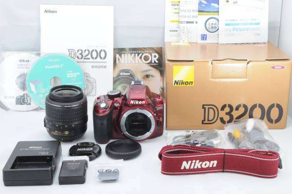 D3200 レッド Nikon ニコン デジタル一眼レフカメラ - レンズキット