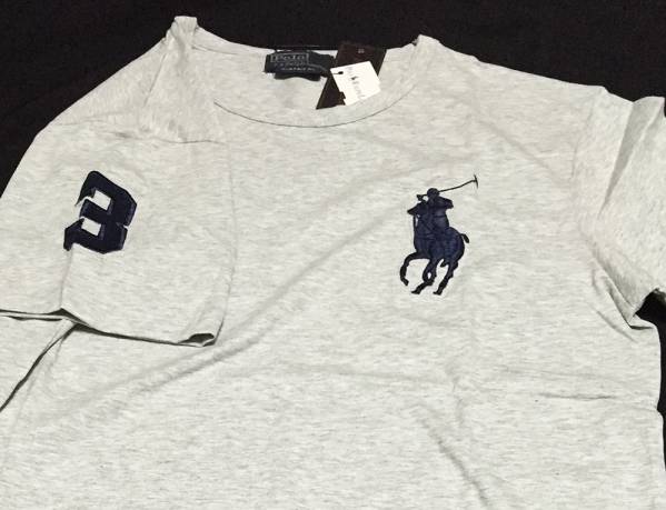 新品 ラルフローレン ビッグポニー 半袖 丸首 グレー [L]