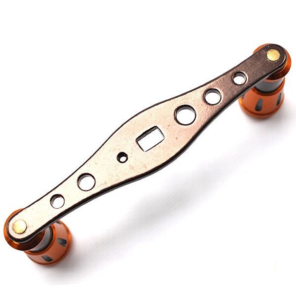 軸間100mm 交換用 リールカスタムハンドル Wノブ 固定金具付き_3