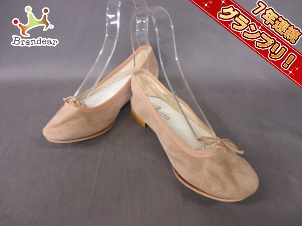レペット フラットシューズ 37 レディース ベージュ スエード repetto