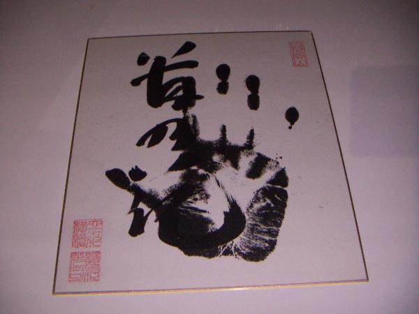 直筆サイン入り手形色紙；横綱 貴乃花：印あり