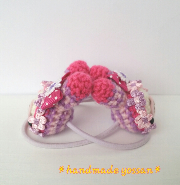 ハンドメイド★あみぐるみヘアゴム★カラフルふりふりうさぎ_3