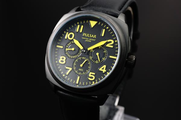 1円~新品SEIKOセイコー米国パルサーPULSAR本革100m防水腕時計_5