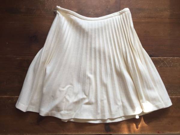 アニエスベー　ウール　プリーツスカート　白・アイボリー　38