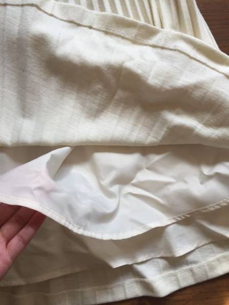 アニエスベー　ウール　プリーツスカート　白・アイボリー　38