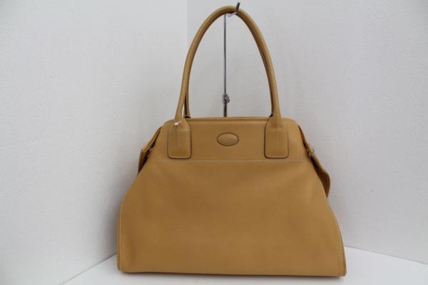 ko【TOD'S】トッズ キャメルカラー デザインショルダートート