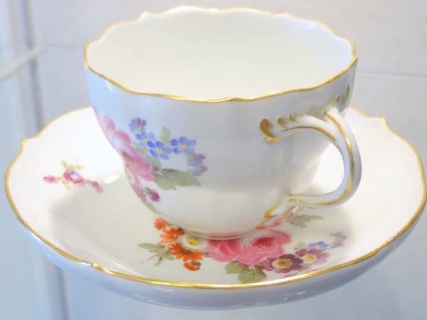 フェントン社＊オーシャンブルーの猫＊猫置物＊工芸ガラス FENTON 花柄