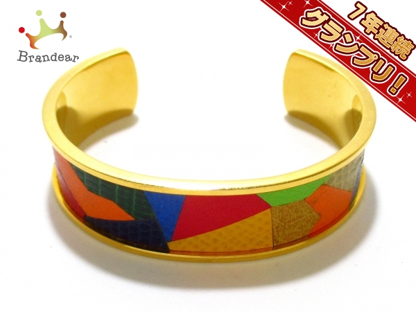エルメス バングル 美品 - 金属素材×レザー ゴールド×マルチ 【公式通販】