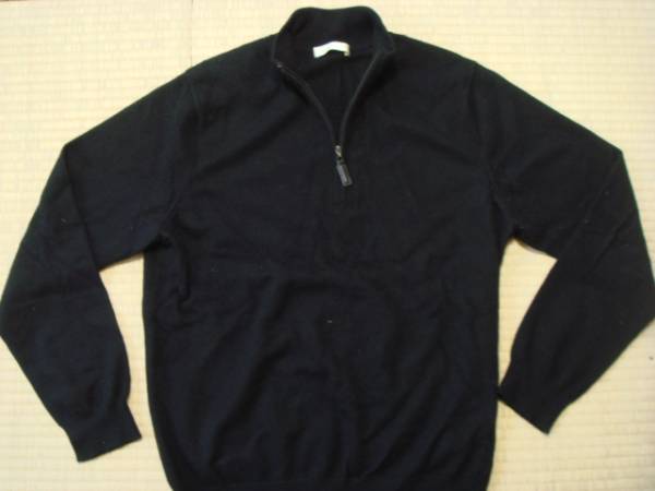 ユニクロ　カシミア100％　黒　ジップアップ　セーター　XL