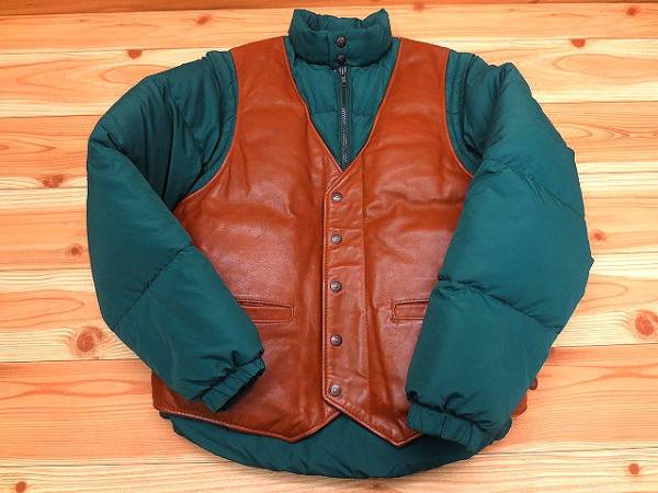 ショット SCHOTT レザー切替 2way ダウンジャケット ベスト 40 Schott