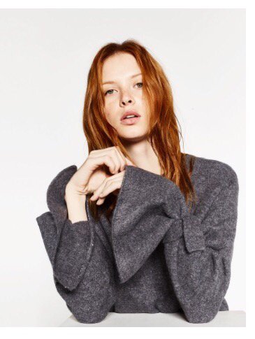 ZARA ザラ今季完売 袖リボンニットグレーS enfoldiena好きな方