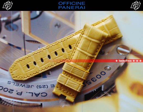 □PANERAI□24mm Dバックル用 パネライ アリゲーター 濃い黄
