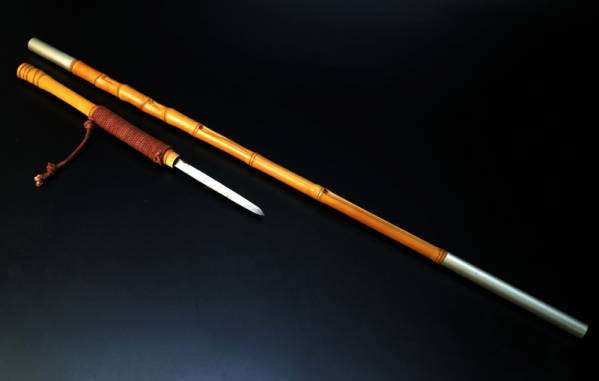 時代 竹製 仕込み杖 模造刀/仕込杖/唐物/亀甲竹(模造刀)｜売買された