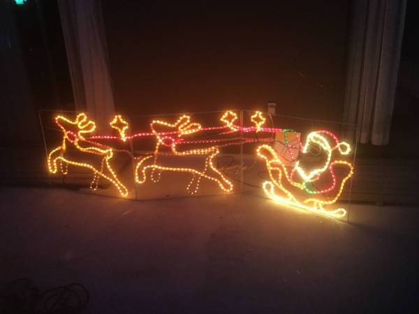 クリスマスイルミネーション トナカイ2匹 サンタ ソリ クリスマス