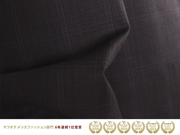 ■Y6839■5.9万 BIGLIDUE 伊ANGELICO生地 チェック柄スーツA6 黒