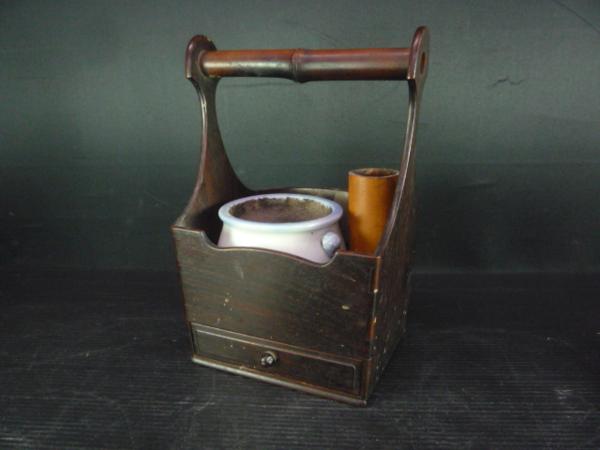 公AWF】煎茶道具 時代古竹製松彫茶合 時代古玩 1332 | MIKAS