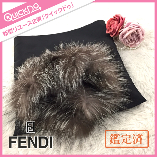 ティペット FENDI フェンディ マフラー フォックスファー ショール 黒