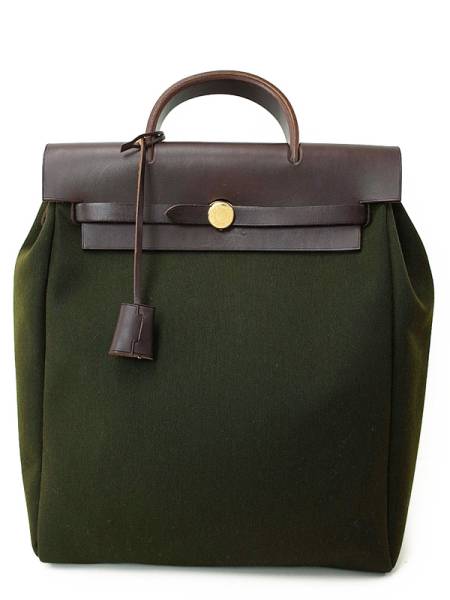 中古 エルメス エールバッグアドPM リュクサック トワルアッシュ