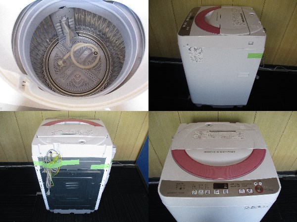 セールオファー S級品/ES-GE60R-P□SHARP/自動電気洗濯機/16年製/6.0kg
