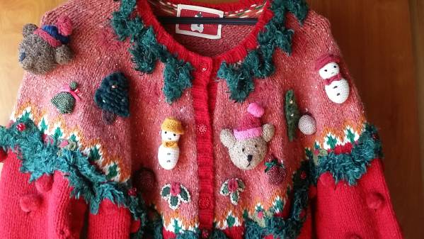 ピンクハウス●クリスマスツリーくまモチーフのカーディガン●