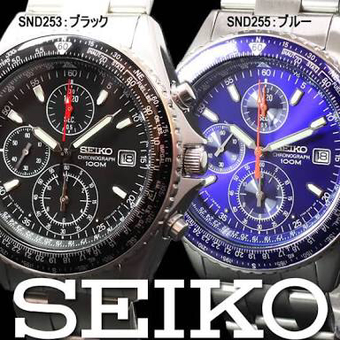 注目】セイコー クロノグラフ 逆輸入 seiko ブルー