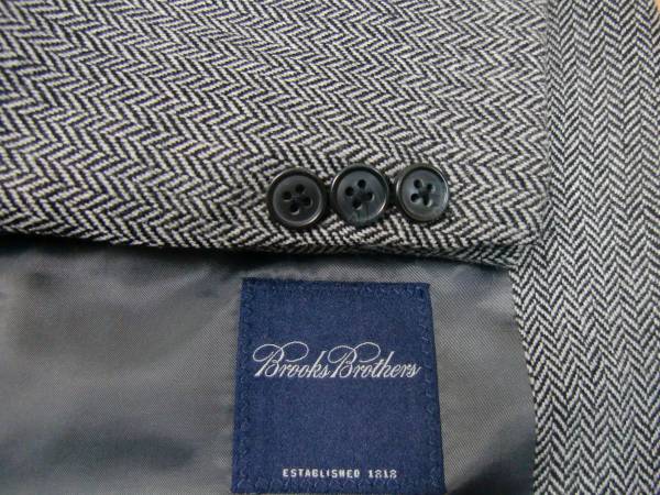 美品♪【ブルックスブラザーズ】３Ｂツイードジャケット　グレー