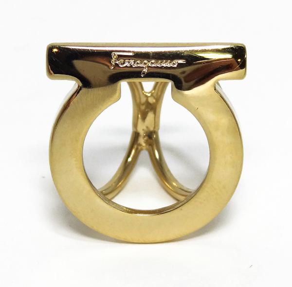 良品 Ferragamo/フェラガモ ガンチーニ スカーフリング ゴールド